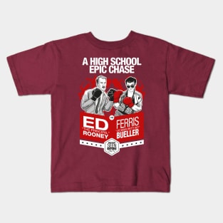 Ferris versus Rooney. Coloured Darkers Kids T-Shirt